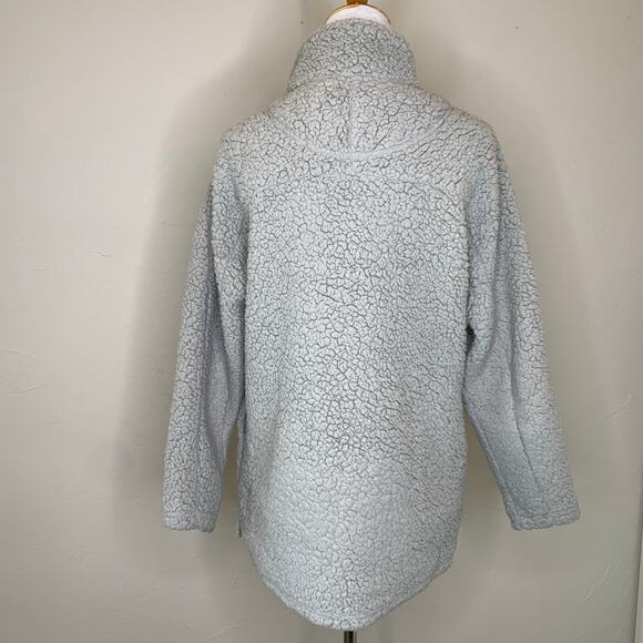 Gray Teddy Sweatshirt Pullover 1/4 zip Small - Picture 2 of 9